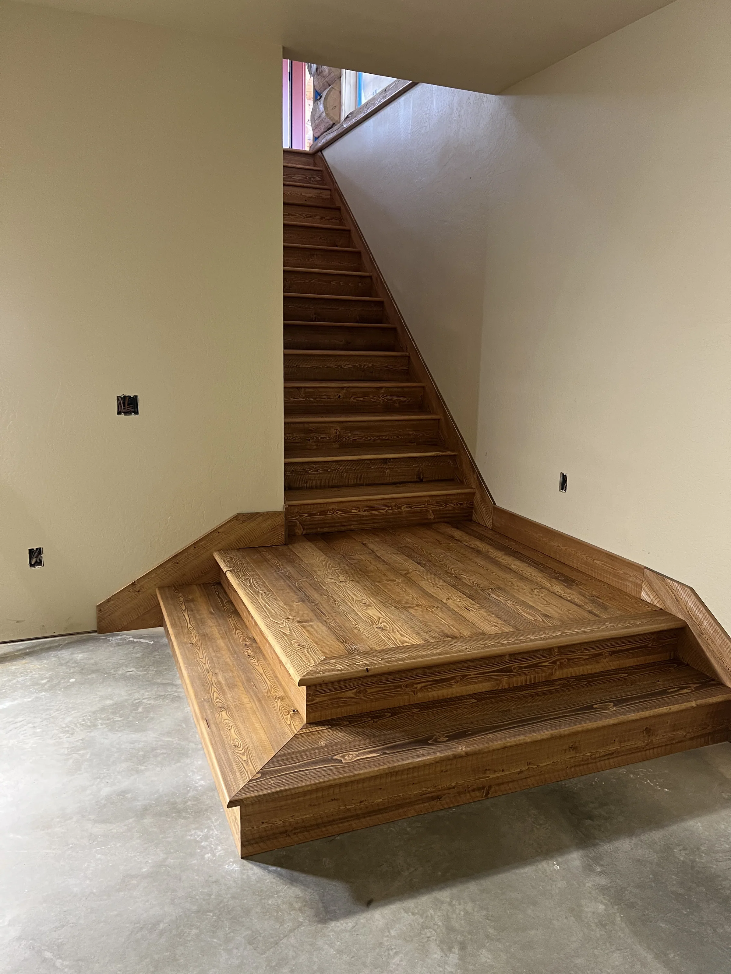 Basement stair installation in a Missoula home